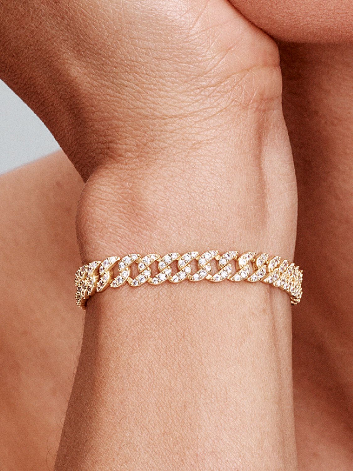 Moissanitt Cuban Armbånd | 18k gull