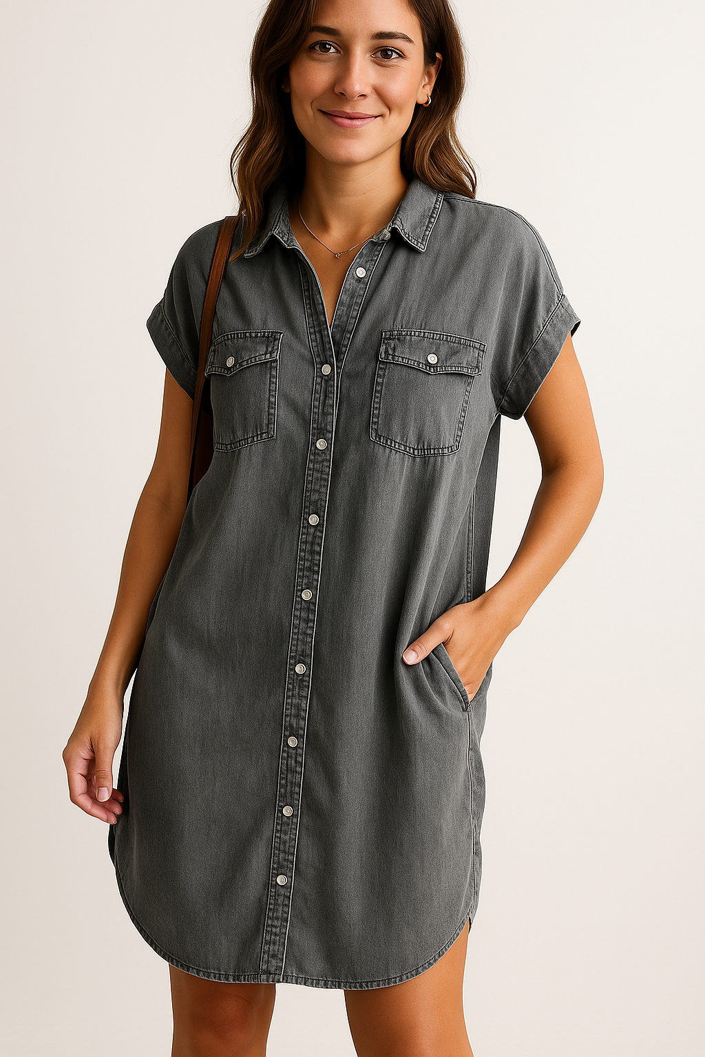 Chiara | Moderne skjortekjole i denim