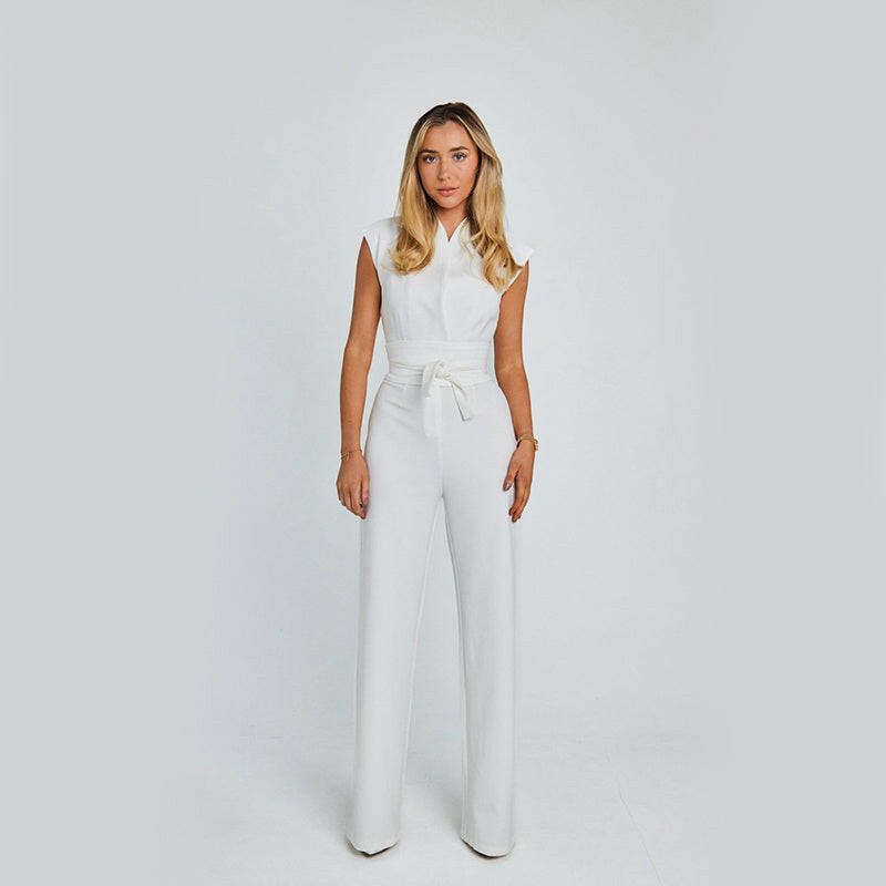 Sofia | Ermeløs jumpsuit med vide ben