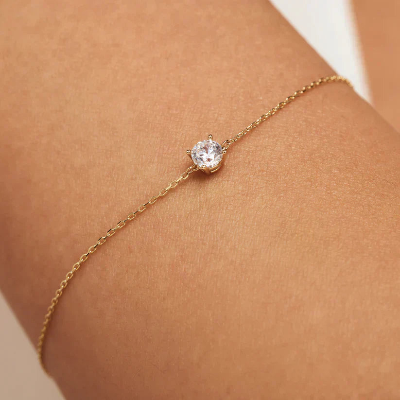 Cléa Armbånd i 14k Gull med Moissanittstein