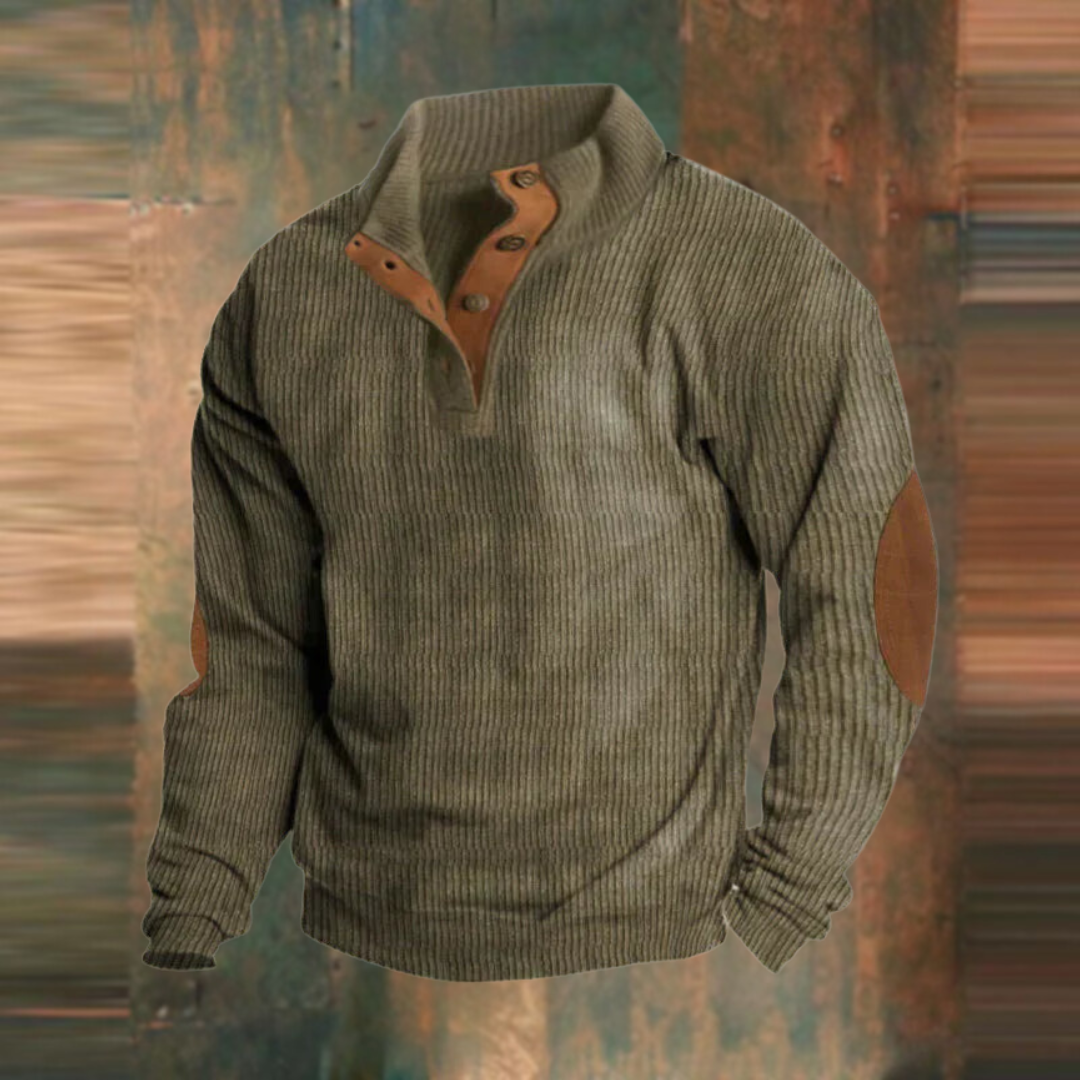 Casual sweatshirt med ståkrage og lange ermer