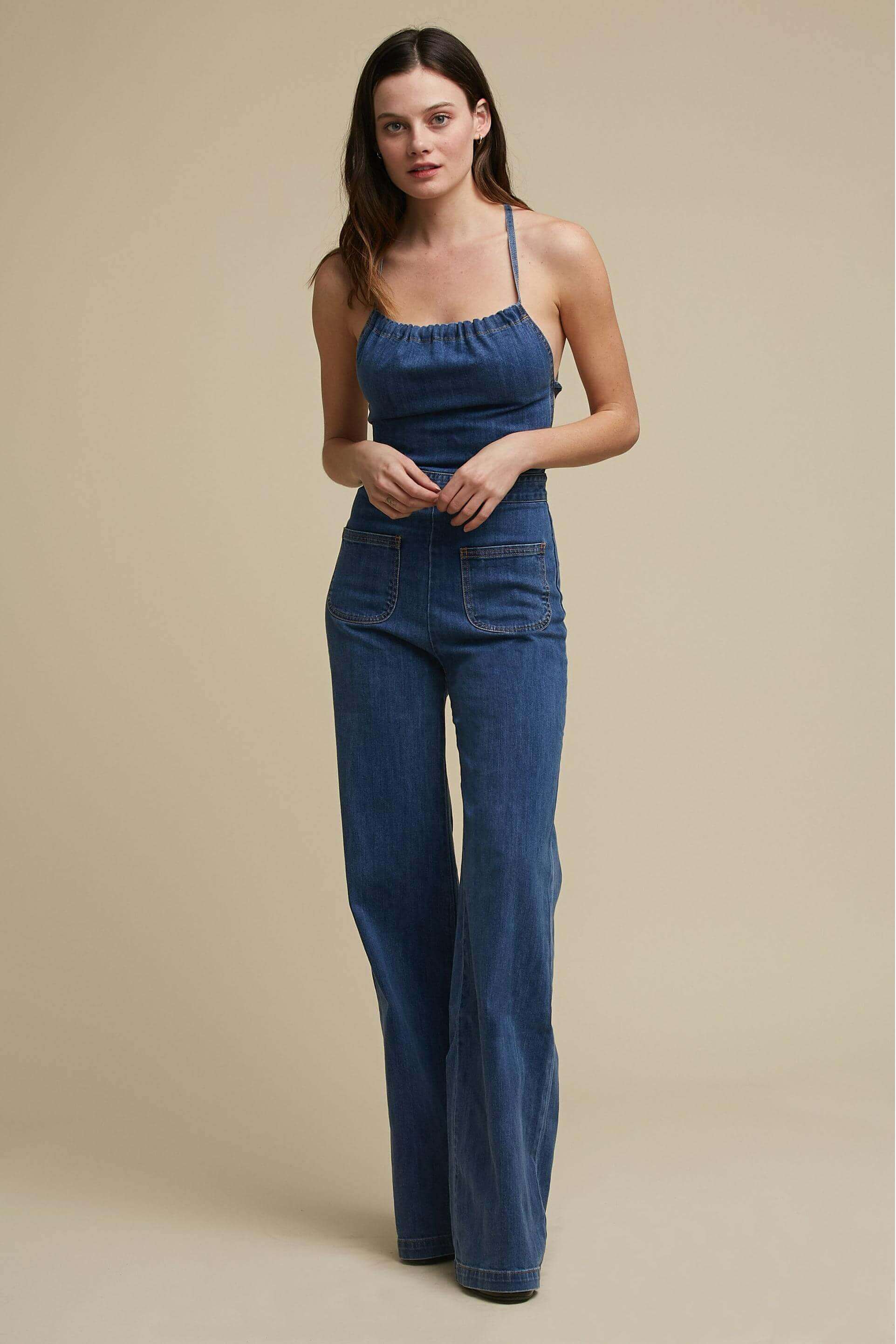 Romy | Denim-jumpsuit med vintage-attitude