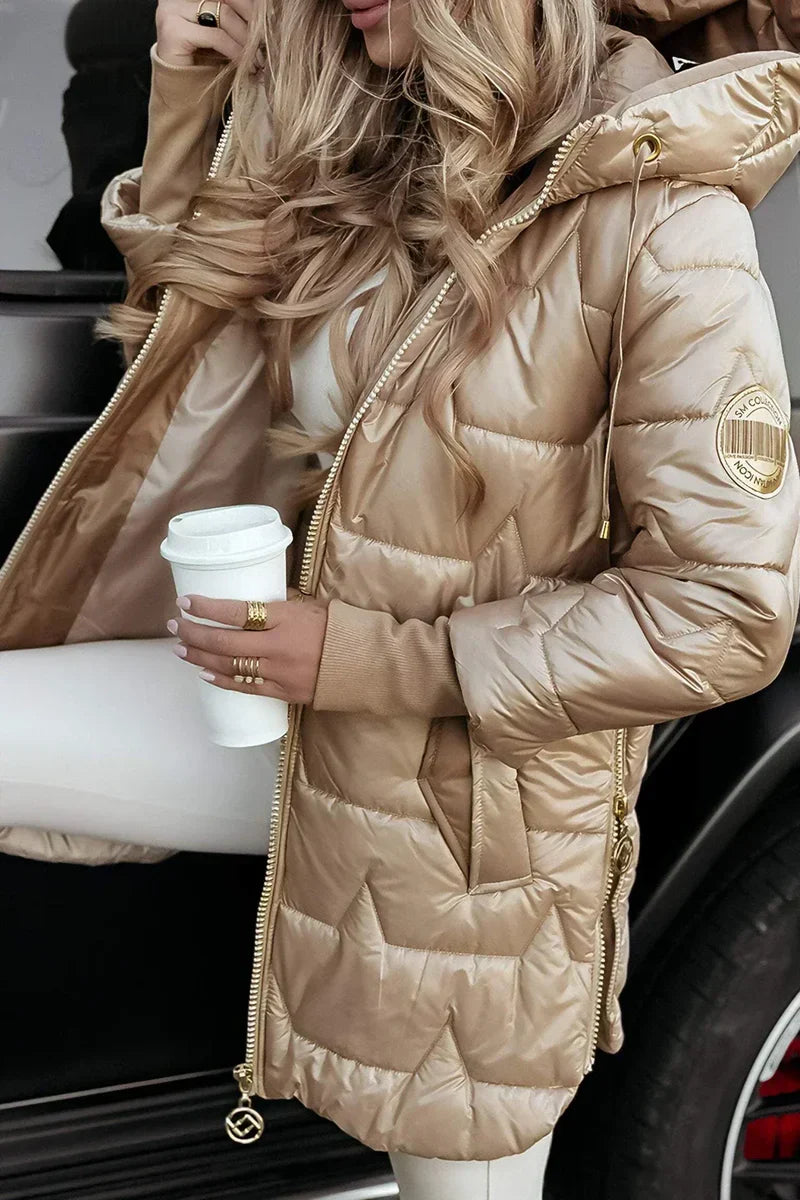 Elena™ | Elegant vinterkåpe med hette