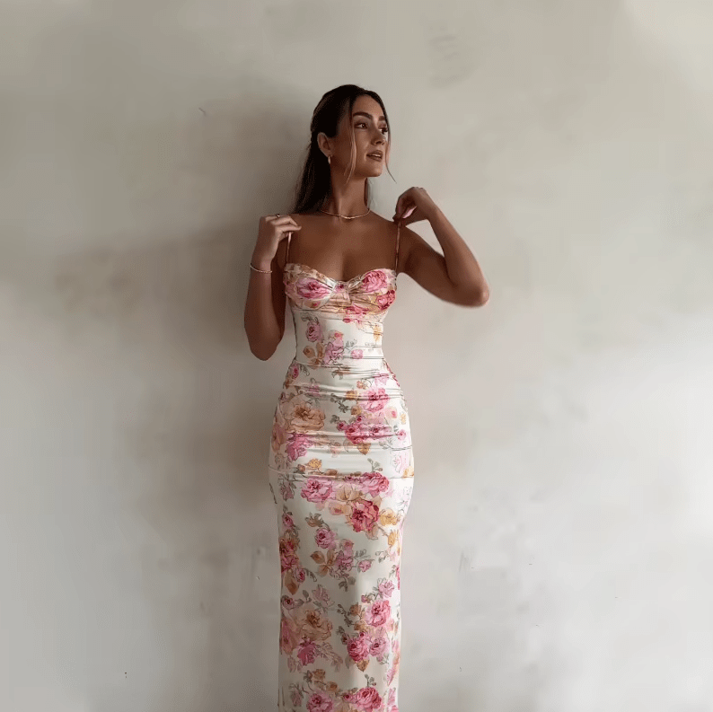 Beau | Sommerlig maxikjole med blomstermønster