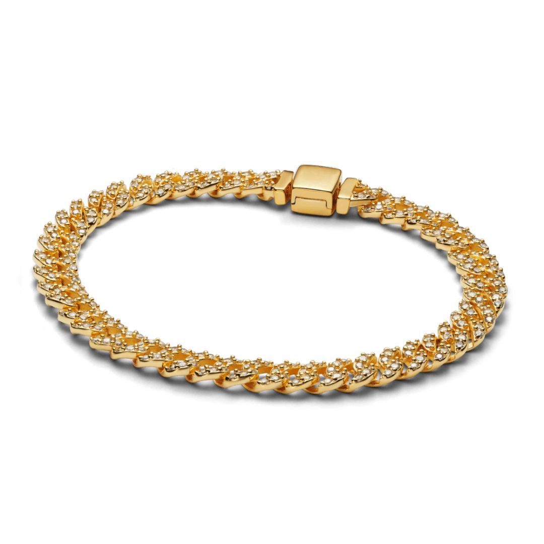 Moissanitt Cuban Armbånd | 18k gull