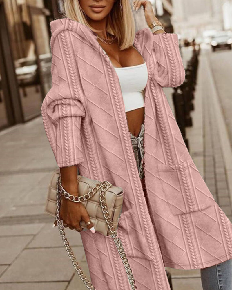 Elina™ – Lang cardigan med hette