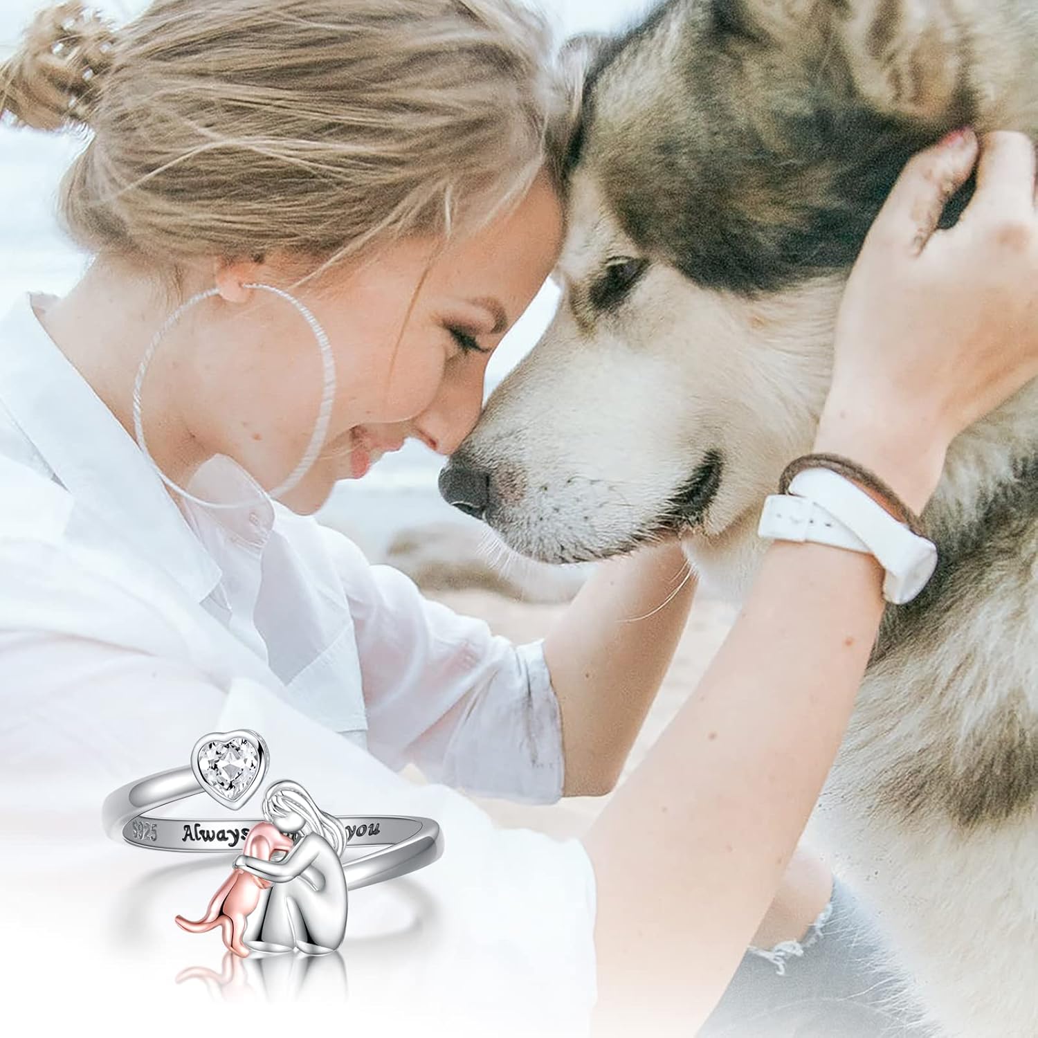 Viguzo™ | Ring med hundeikon (Rose)