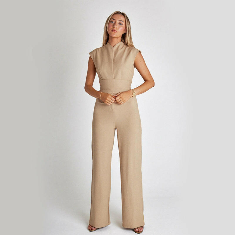 Sofia | Ermeløs jumpsuit med vide ben