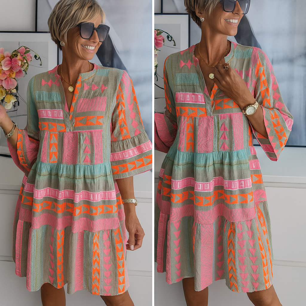 Cassidy – Brodert sommerkjole i mini-lengde
