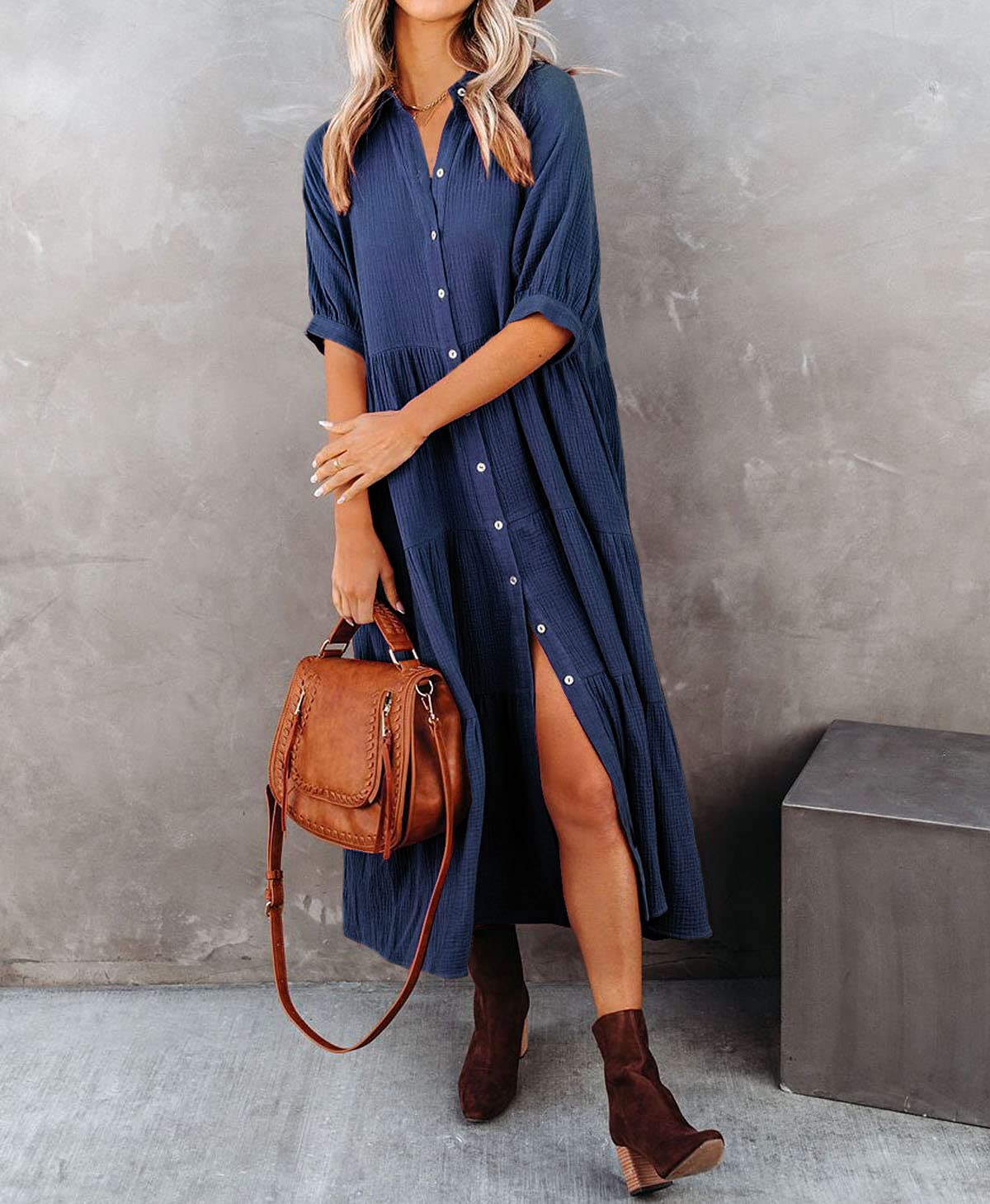 Luna | Robe chemise luxueuse à volants