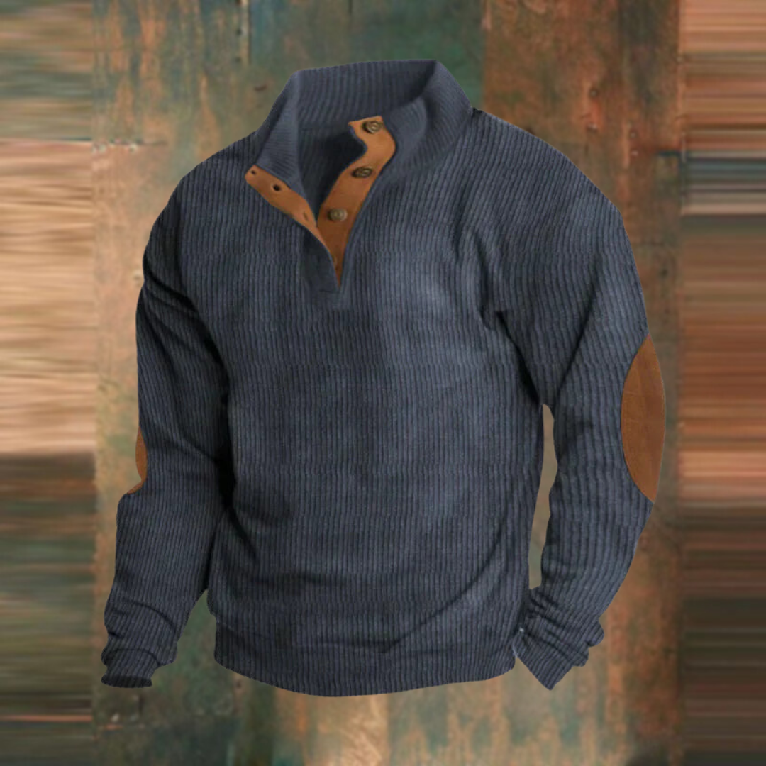 Casual sweatshirt med ståkrage og lange ermer