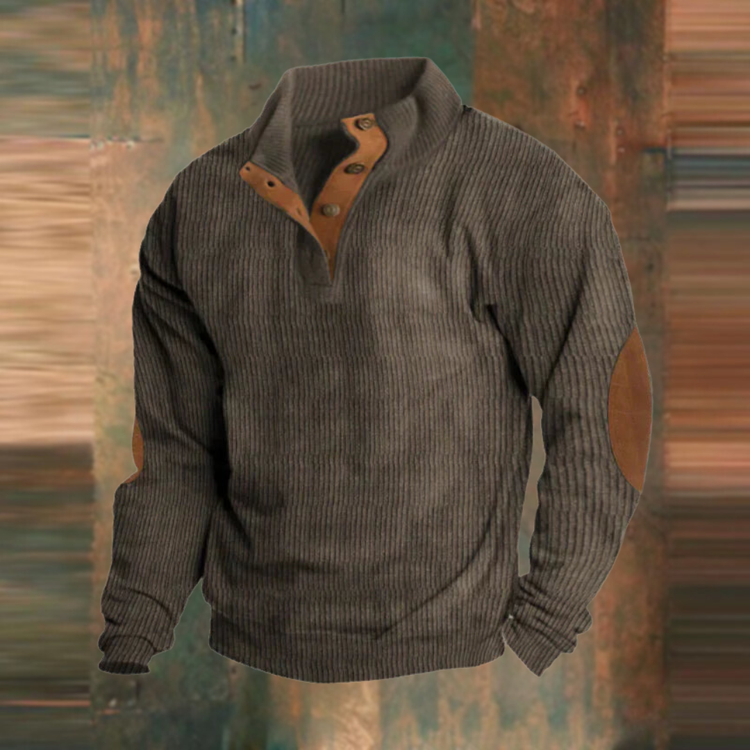 Casual sweatshirt med ståkrage og lange ermer