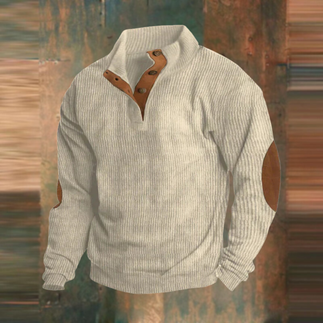 Casual sweatshirt med ståkrage og lange ermer