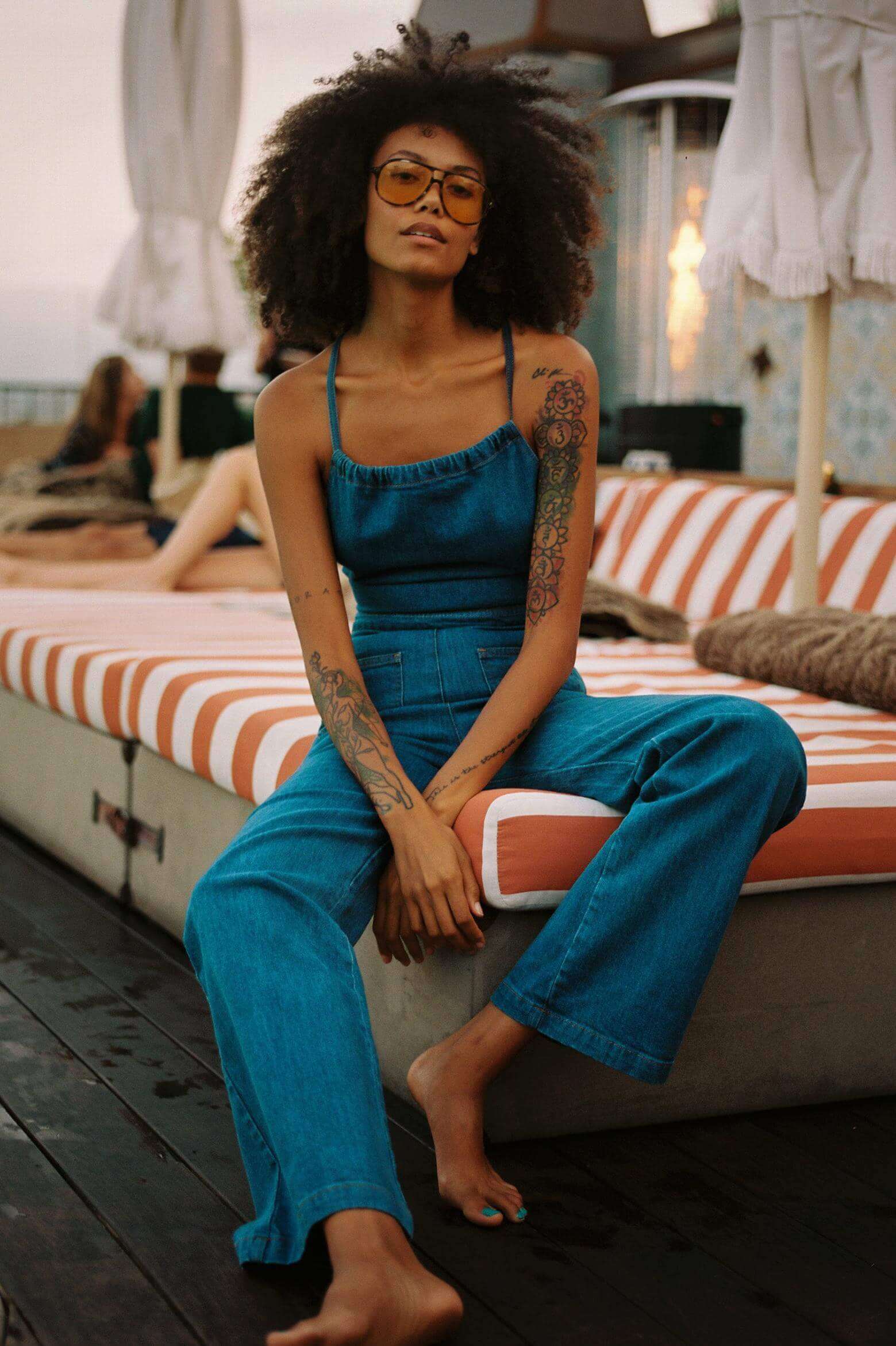 Romy | Denim-jumpsuit med vintage-attitude
