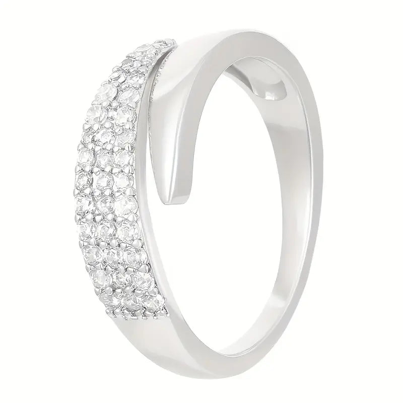 Elegant gullring med glitrende stener (1+1 GRATIS)