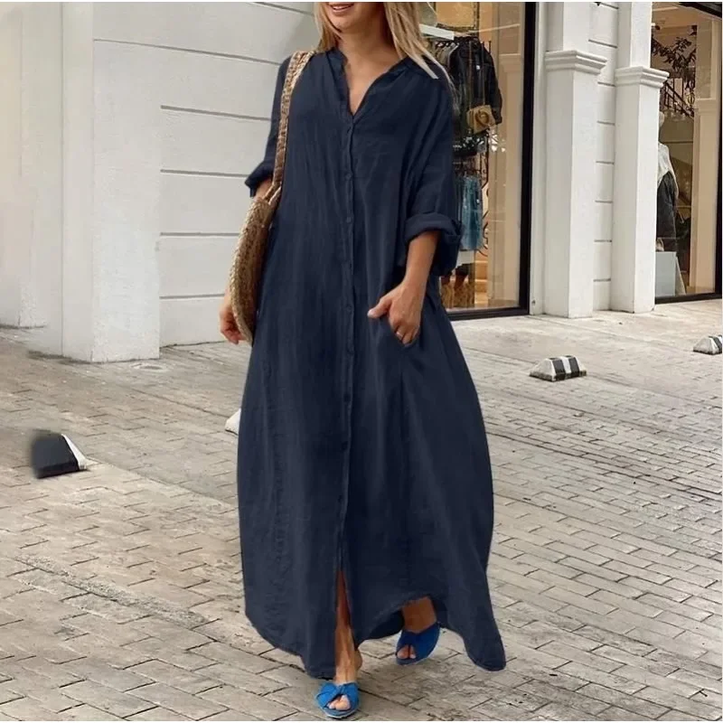 Celina | Oversized skjortekjole i lin
