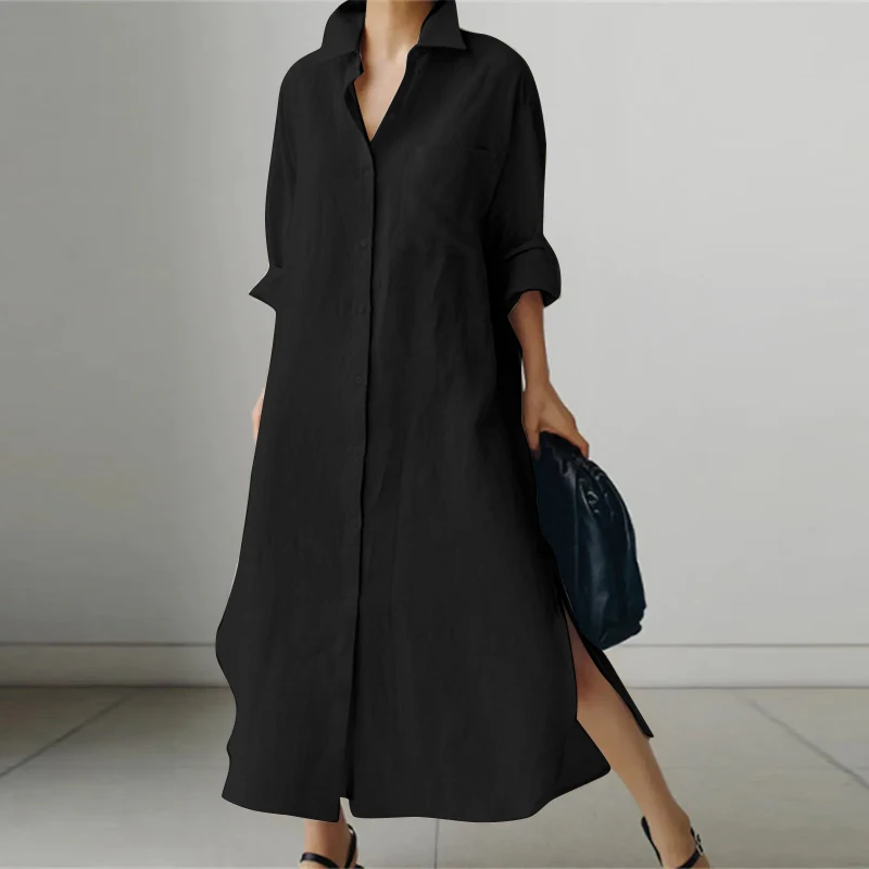 Evi | Avslappet oversized skjortekjole
