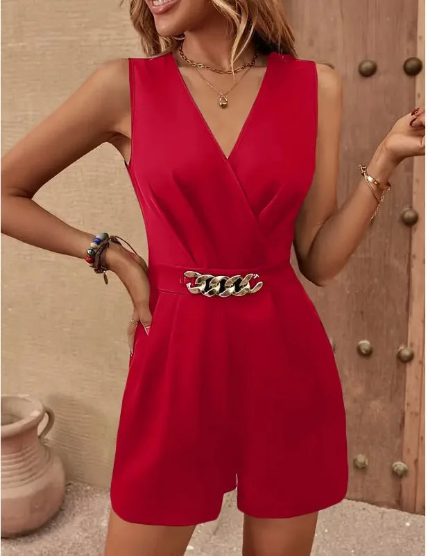 Jade | Hvit og raffinert kort jumpsuit