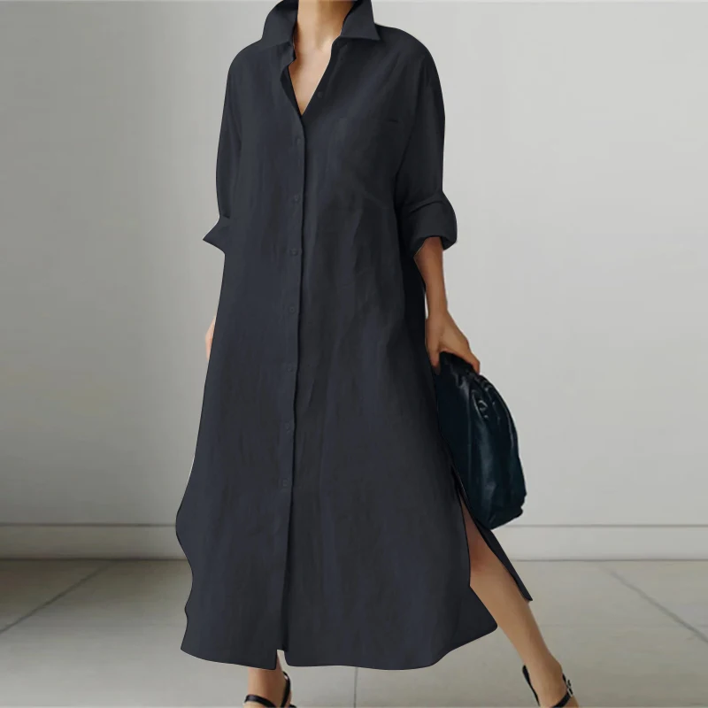 Evi | Avslappet oversized skjortekjole