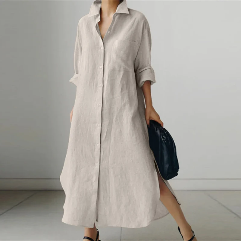 Evi | Avslappet oversized skjortekjole