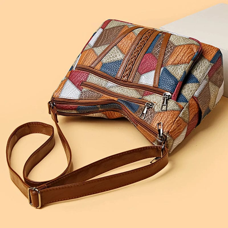 Elvira™ | Mosaikk skinnhåndveske