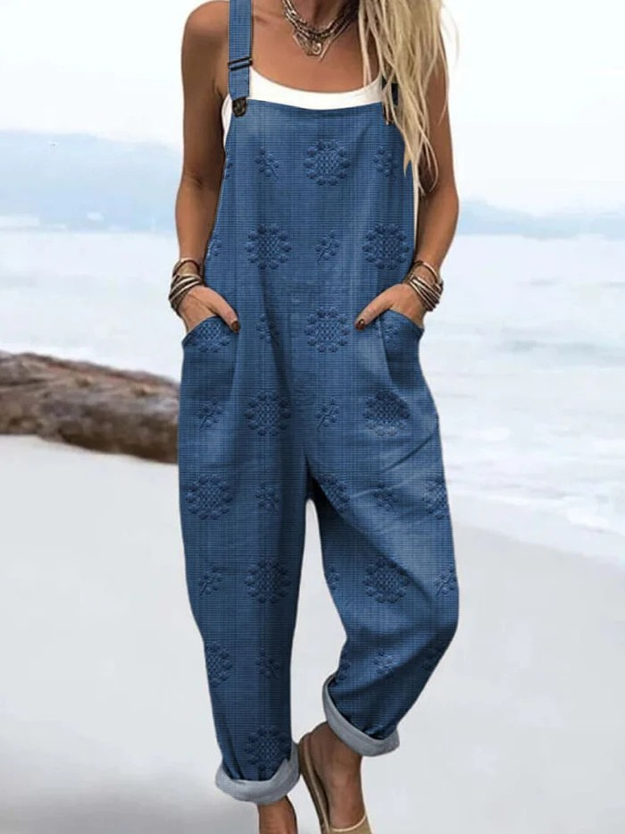 Petra – Vintage Jumpsuit med Blomstermønster