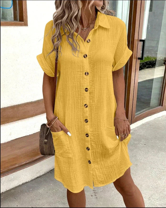 Livia | Robe polo oversize en tissu