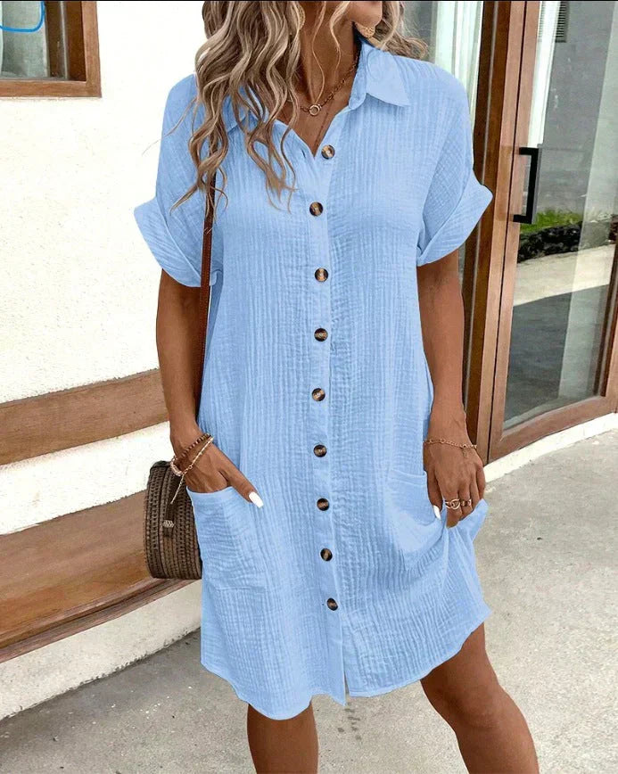 Livia | Robe polo oversize en tissu
