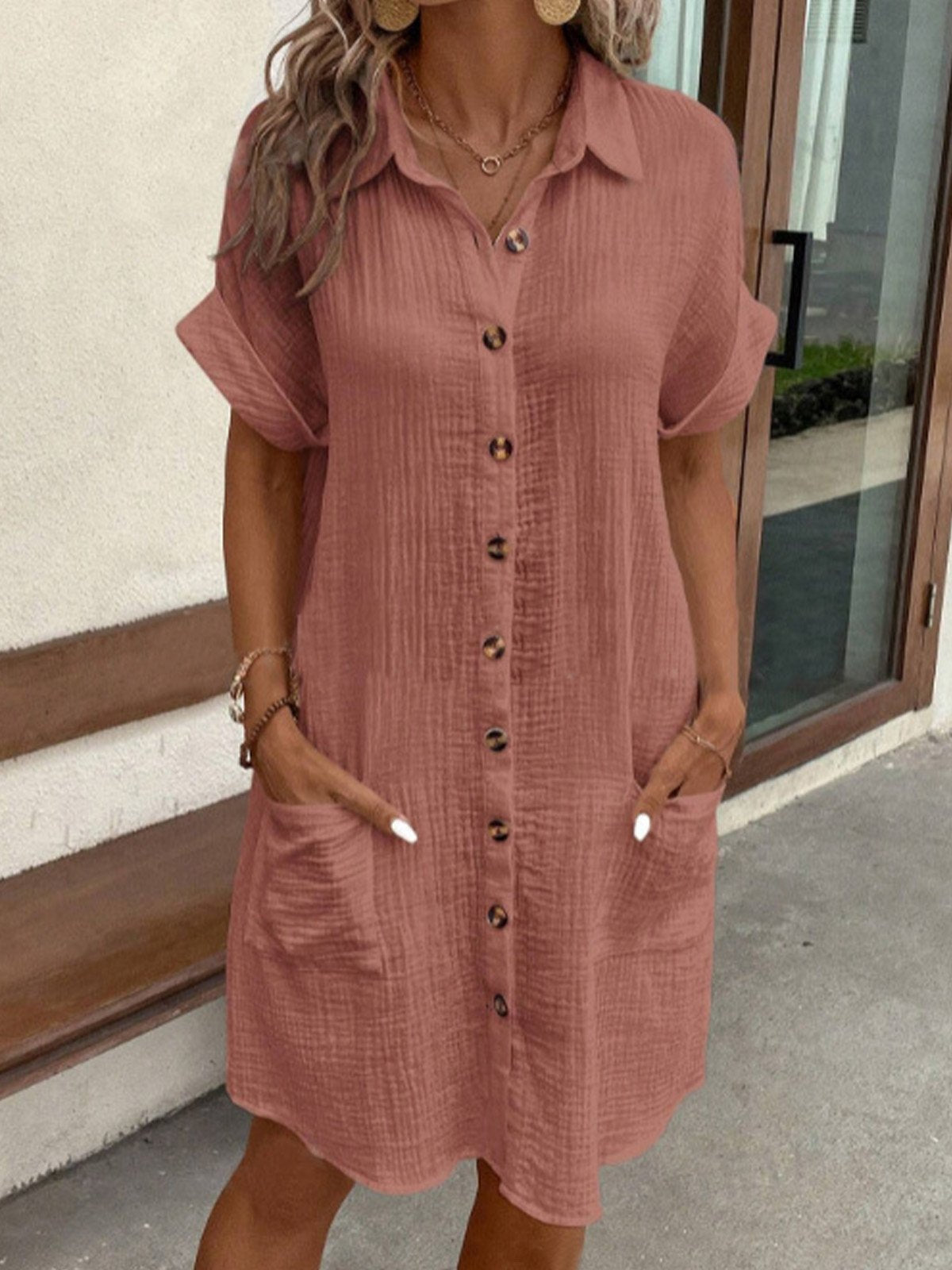 Livia | Robe polo oversize en tissu