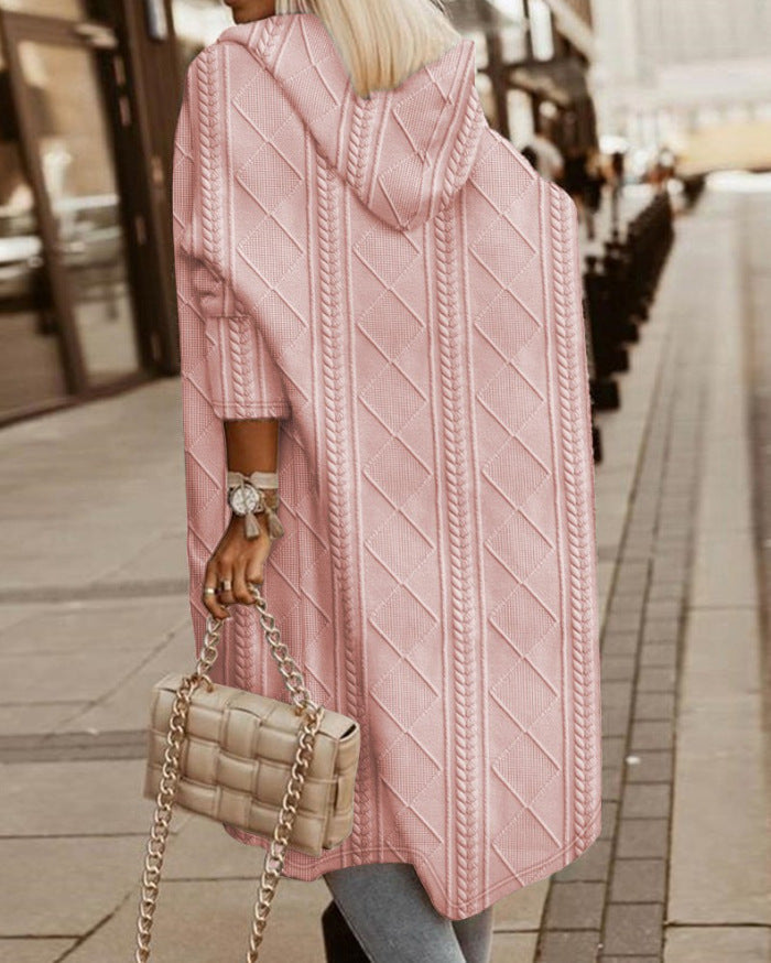 Elina™ – Lang cardigan med hette