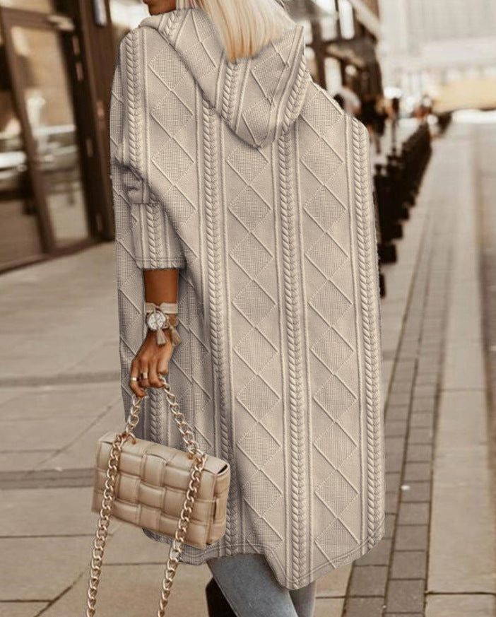 Elina™ – Lang cardigan med hette