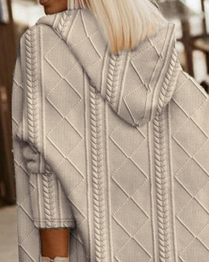 Elina™ – Lang cardigan med hette