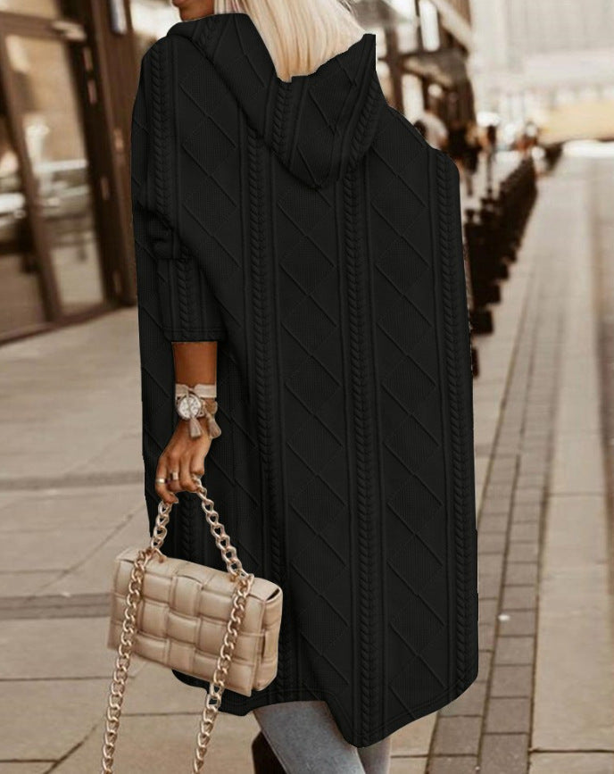 Elina™ – Lang cardigan med hette