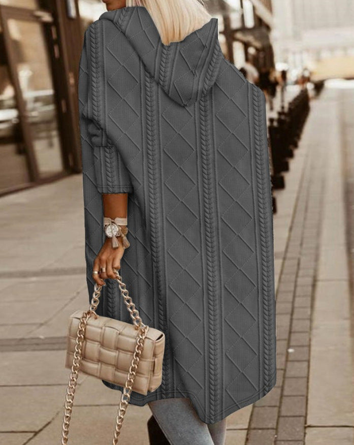Elina™ – Lang cardigan med hette