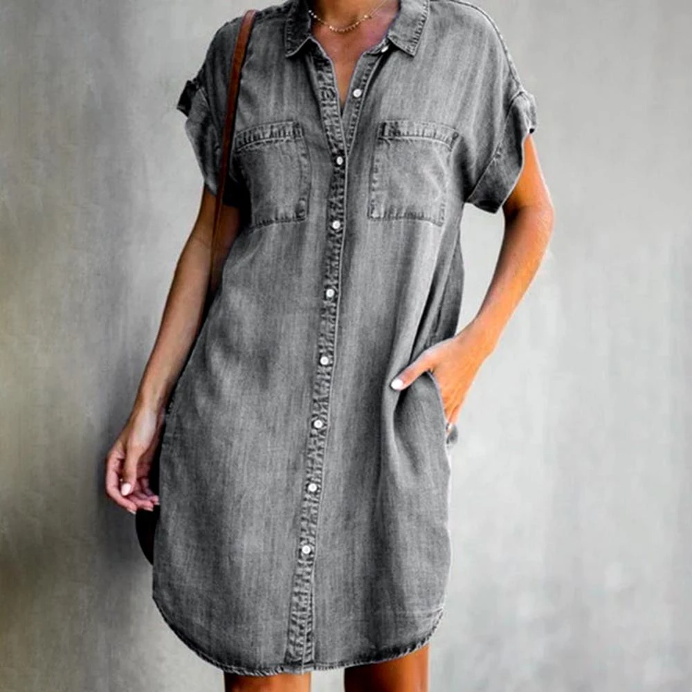 Chiara | Moderne skjortekjole i denim