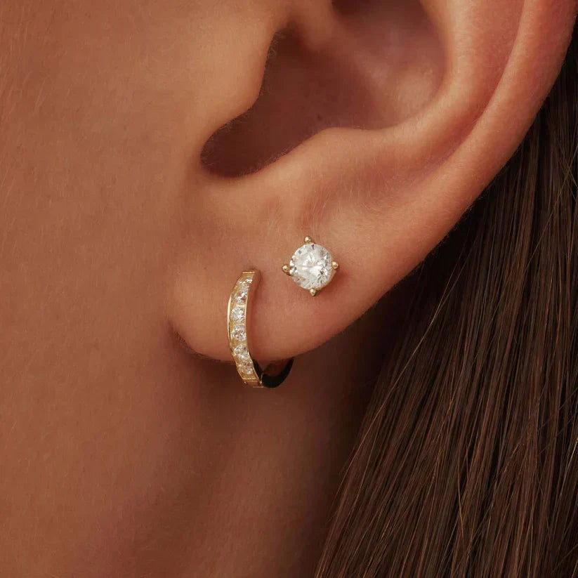 Dara Brillane Øredobber Sett | 14k gull