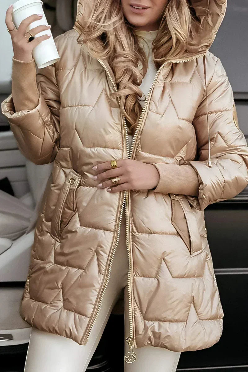 Elena™ | Elegant vinterkåpe med hette