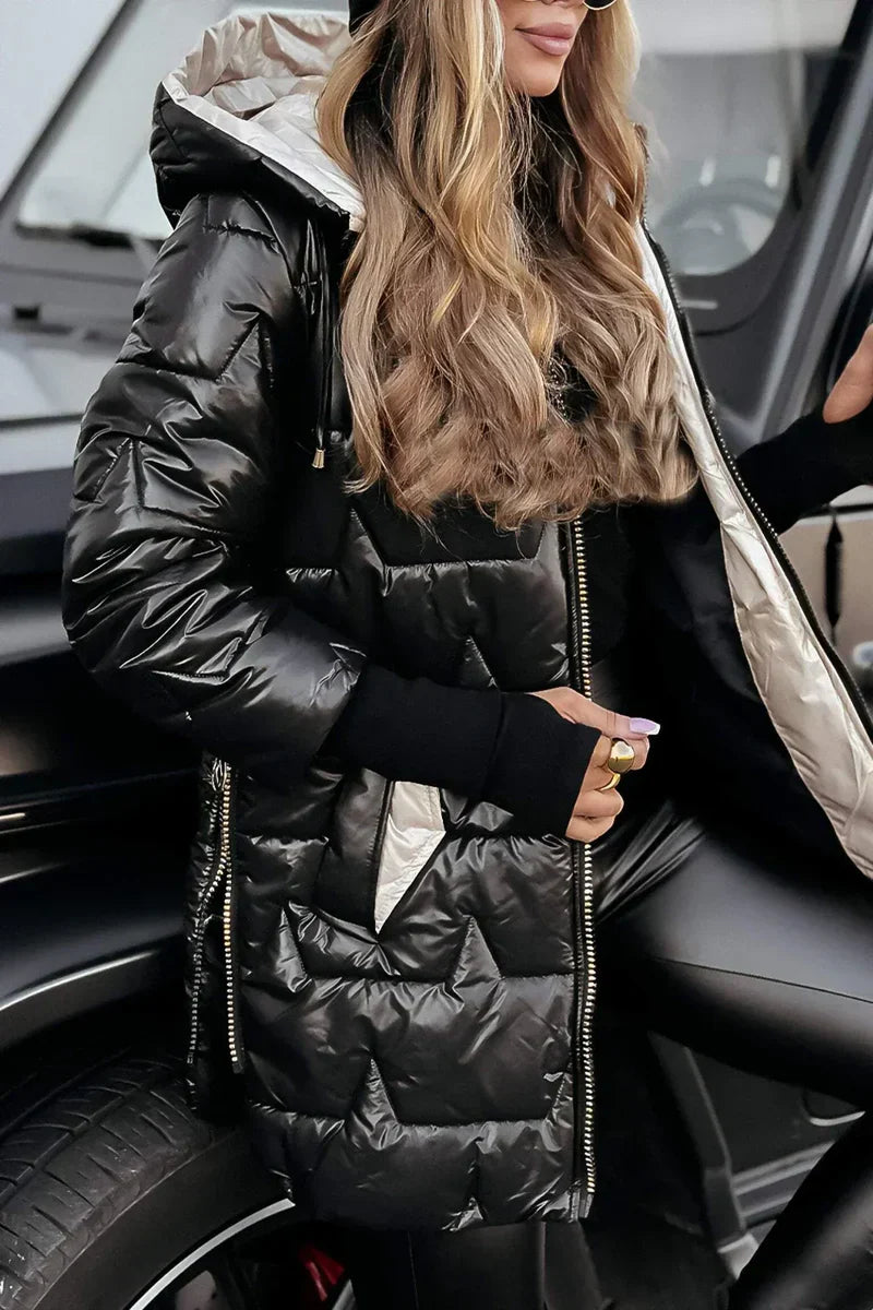 Elena™ | Elegant vinterkåpe med hette