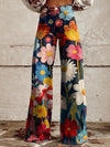 LORNA | Elegante og moderne vide bukser med blomsterprint