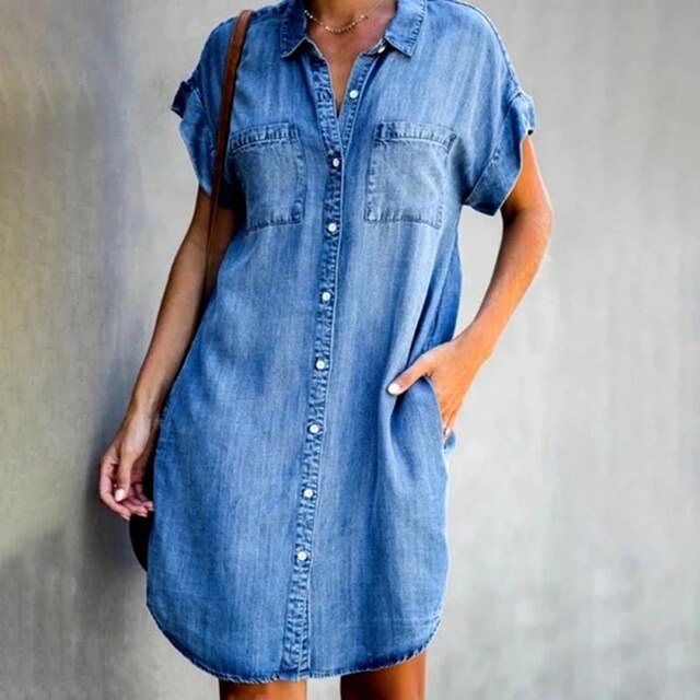 Chiara | Moderne skjortekjole i denim