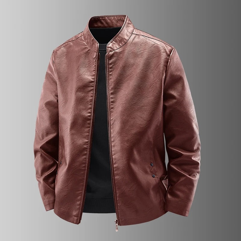 Skinnjakke i bikerstil