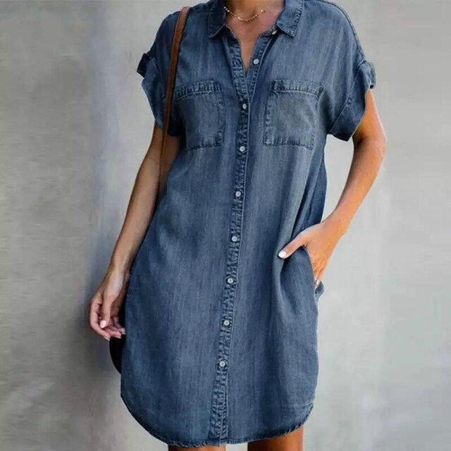 Chiara | Moderne skjortekjole i denim